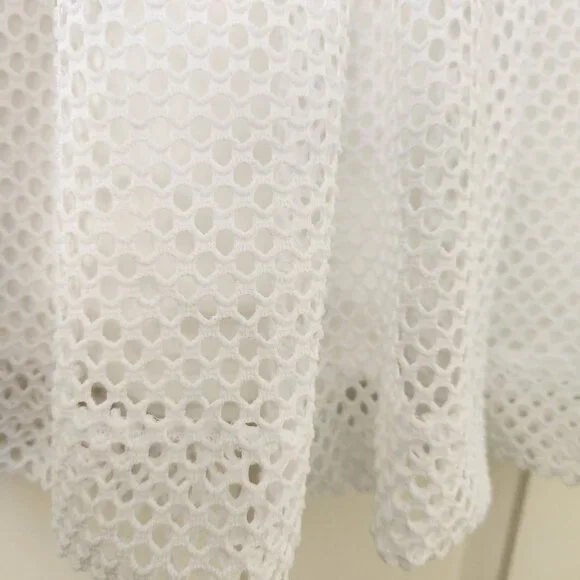 Banana Republic White Mesh Net Mini Skirt Pleated Tennis Cute Coquette Summer 2 - Picture 2 of 10